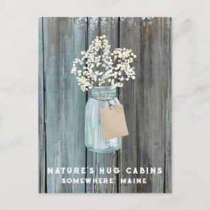 Postal Festiva *~* Ave con problemas AP49 QR Mason Jar