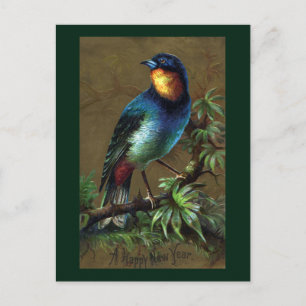 Postal Festiva Ave tropical Feliz Año Nuevo