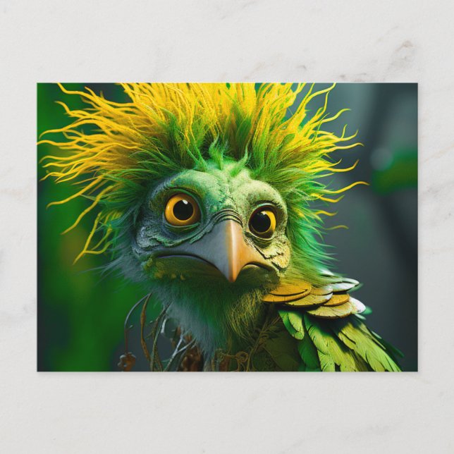 Postal Festiva Ave verde (Anverso)