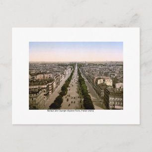Postal Festiva Avenida de los Campos Elíseos París, 1904 Francia