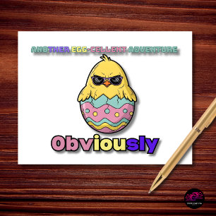 Postal Festiva Aventura de Pascua Egg-cellente de Pollita Cool