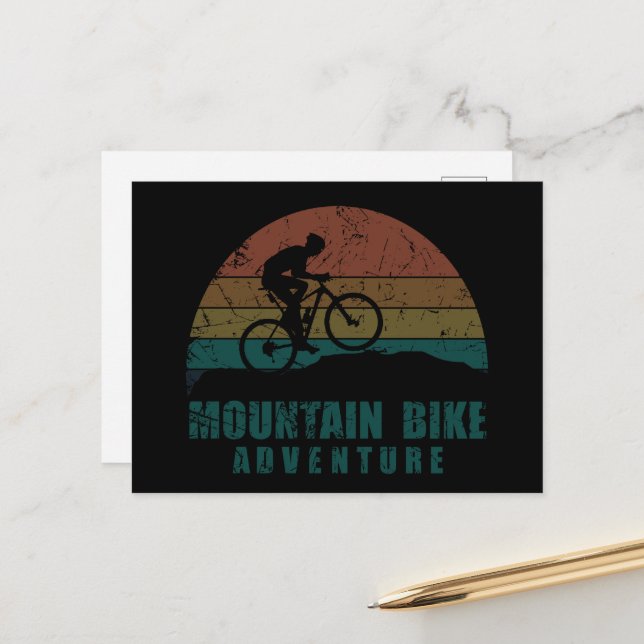 Postal Festiva Aventura en bicicleta de montaña Mtb (Anverso/Reverso In Situ)