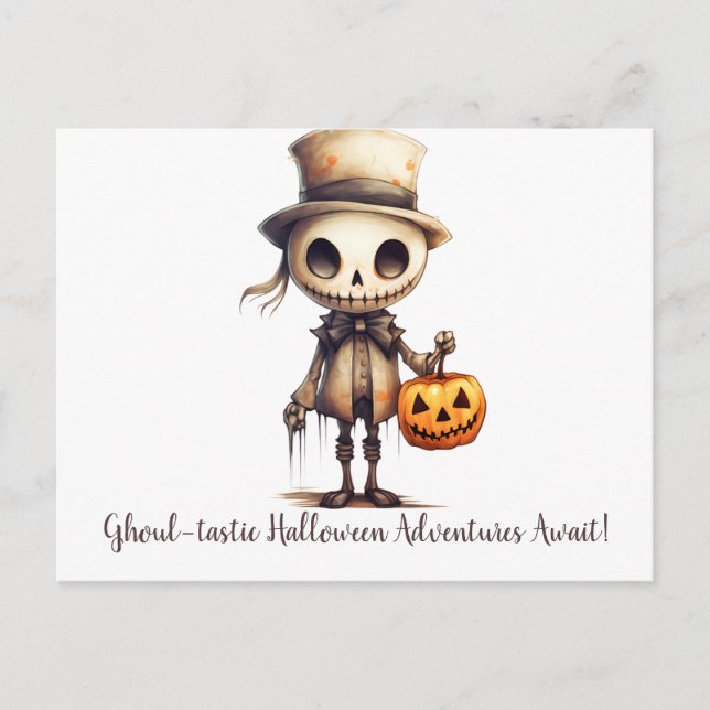 Postal Festiva Aventuras de Halloween Ghoul-tastic a la espera de (Anverso)