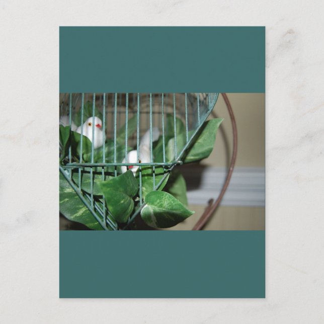 Postal Festiva Aves navidades (Anverso)