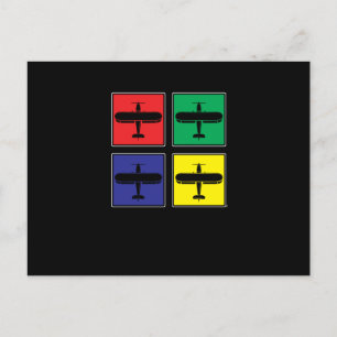 Postal Festiva Aviador retro del mecánico de aviones del