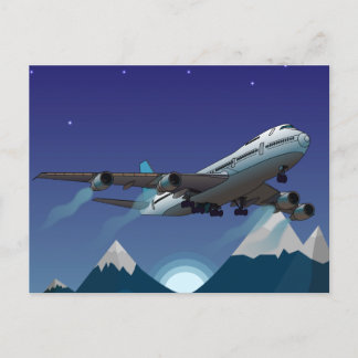 Postal Festiva Avión. Un chorro gigante.