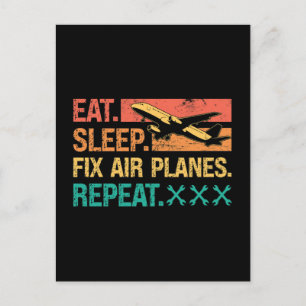 Postal Festiva Aviones mecánicos de aeronaves Comer Sleep Fix Avi