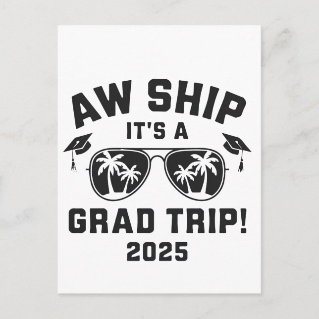 Postal Festiva Aw Ship es un juego de viajes de verano 2025 (Anverso)