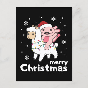 Postal Festiva Axolotl Llama Alpaca Festividad de los animales na