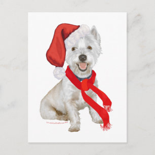 Postal Festiva Ayudante de Santa Westie