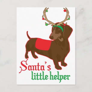 Postal Festiva ayudante pequeño de santas