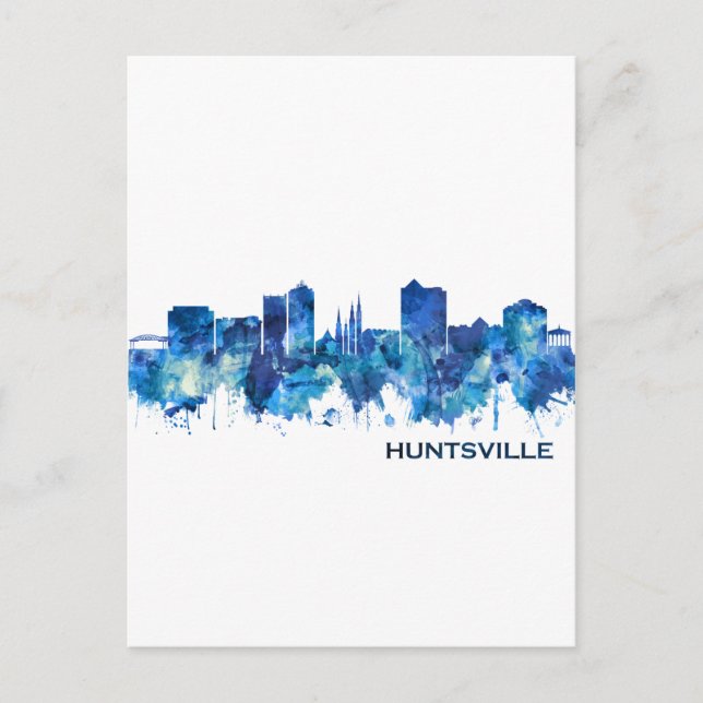 Postal Festiva Azul aéreo de Huntsville Alabama (Anverso)