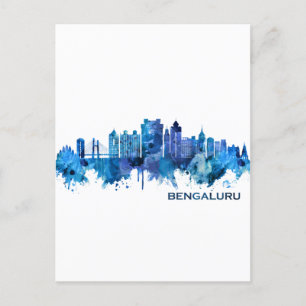 Postal Festiva Azul Skyline de Bengaluru Karnataka