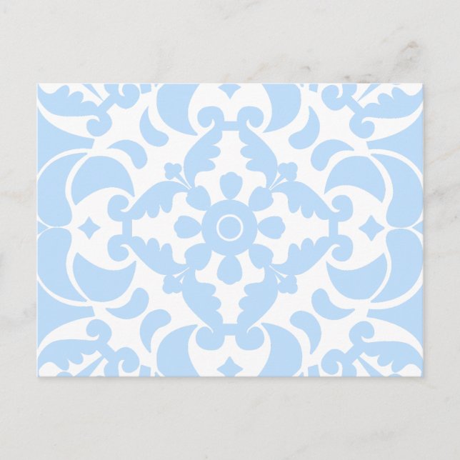 Postal Festiva Azulejos azules Mediterráneo portugués (Anverso)