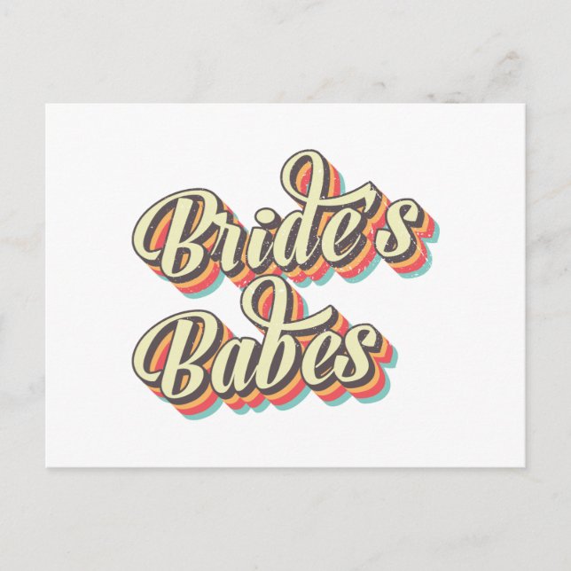 Postal Festiva Babes de novias retro, regalo de fiesta de novias  (Anverso)
