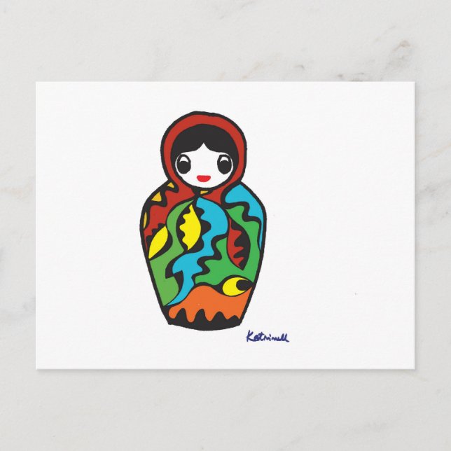 Postal Festiva Babushka - Matryoshka (Anverso)