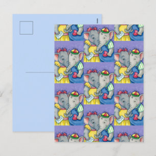POSTAL FESTIVA BABY ELEFANTES PRIMERO AMOR, AMIGOS CUTOS PACHIDER