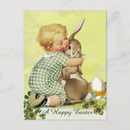 POSTAL FESTIVA BABY HUGGGING EASTER BUNNY