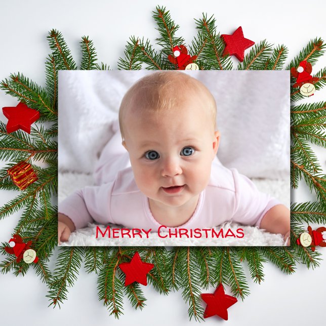 Postal Festiva Baby Photo Merry Christmas (Subido por el creador)