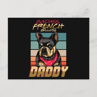 Postal Festiva Badass Bulldog francés Daddy
