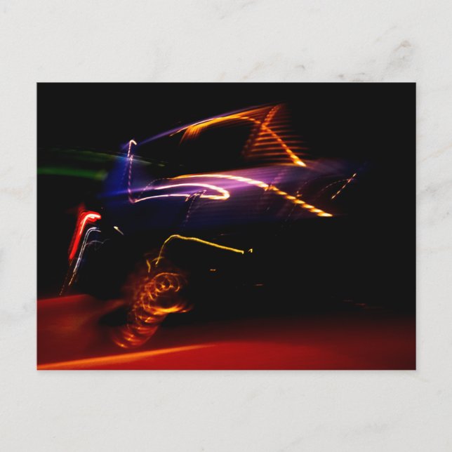 Postal Festiva baile de auto púrpura (Anverso)