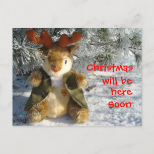 Postal Festiva bajo el nevado personalizar de pino