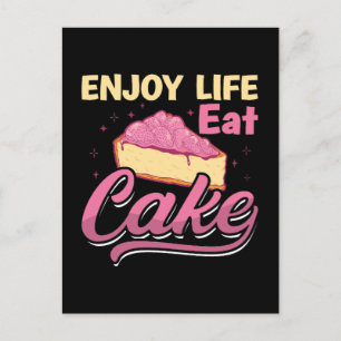 Postal Festiva Baker Baking: Disfrute de la vida Comer pasteles P