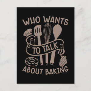 Postal Festiva Baker Que Quiere Hablar De Hacer Pastel De Panader