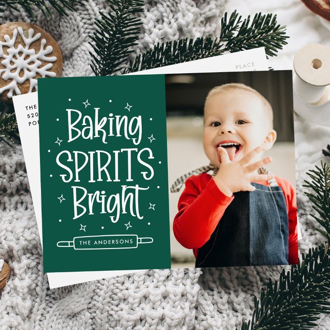 Postal Festiva Baking Spirits Bright Green Photo (Subido por el creador)