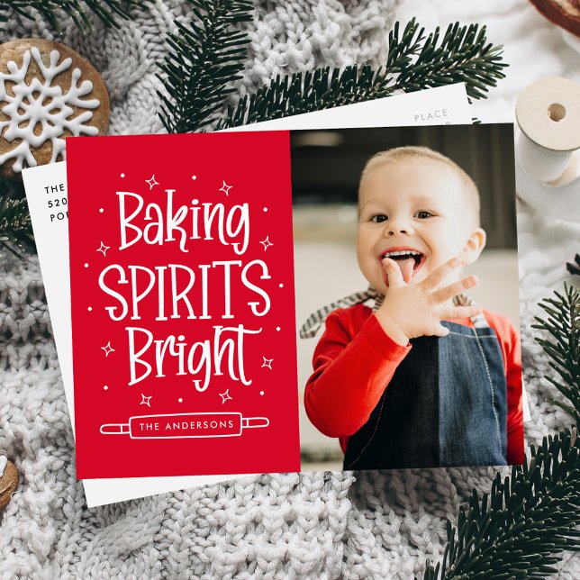 Postal Festiva Baking Spirits Bright Red Photo (Subido por el creador)