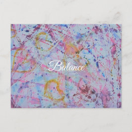 Postal Festiva "Balance" Abstract Watercolor & Wax Resistance