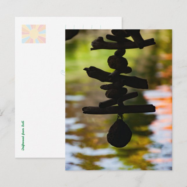 Postal Festiva Bali Driftwood – Spiritual Travel Postcard (Anverso / Reverso)