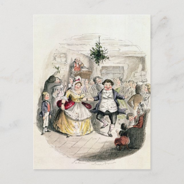 Postal Festiva Ball de Sr. Fezziwig, del 'navidad Carol (Anverso)