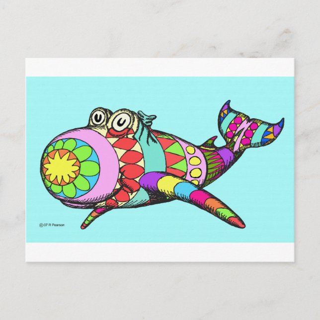 Postal Festiva Ballena de huevo de Pascua (Anverso)