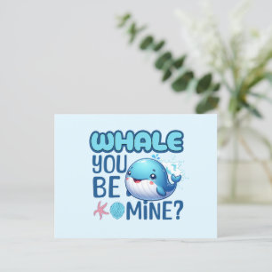 Postal Festiva Ballena, tú eres mi amor a la ballena
