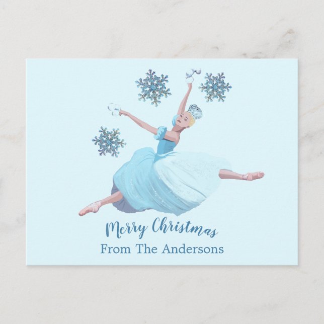Postal Festiva Ballerina Snowflakes The Nutcracker (Anverso)