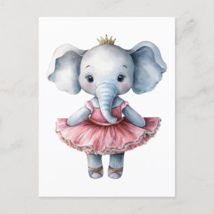 Postal Festiva Ballet bailarín de elefante lindo