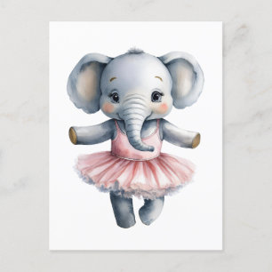 Postal Festiva Ballet bailarín de elefante lindo