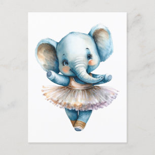Postal Festiva Ballet bailarín de elefante lindo