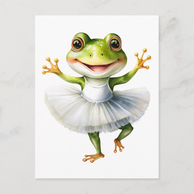 Postal Festiva Ballet bailarín de rana fina. (Anverso)