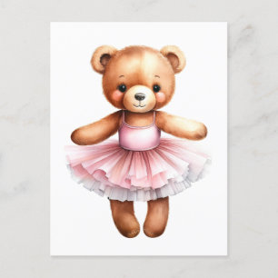 Postal Festiva Ballet de baile de oso de peluche