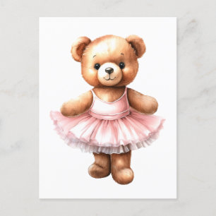 Postal Festiva Ballet de baile de oso de peluche
