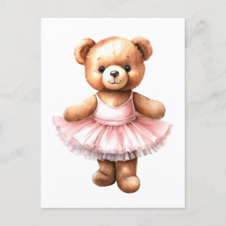 Postal Festiva Ballet de baile de oso de peluche