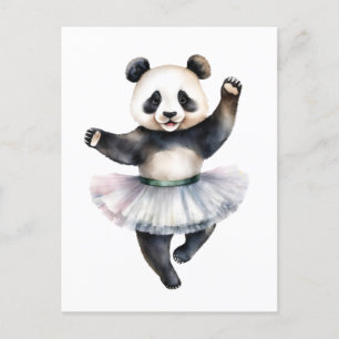 Postal Festiva Ballet de baile de panda lindo