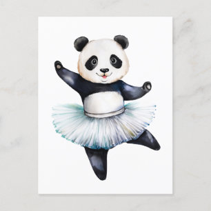 Postal Festiva Ballet de baile de panda lindo