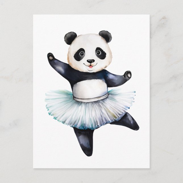 Postal Festiva Ballet de baile de panda lindo (Anverso)