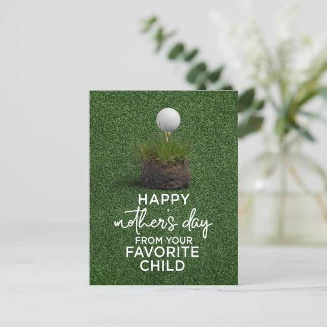Postal Festiva Balón de golf en el Día de las Madres Felices para (Anverso de pie)