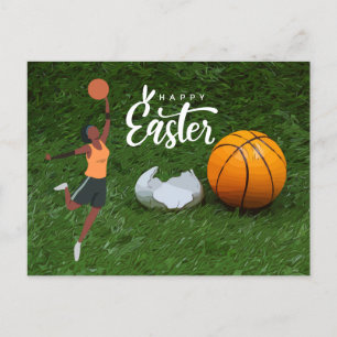 Postal Festiva Baloncestistas Felices Fiestas de Pascua