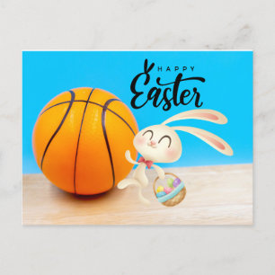 Postal Festiva Baloncestistas Felices Fiestas de Pascua