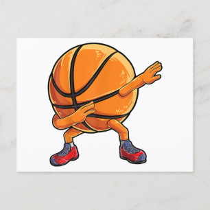 Postal Festiva Baloncesto Dabbing Ball Graciosos Niños Hombres De